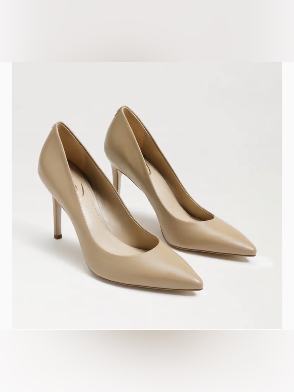 Sam Edelman Pointed-Toe Nude Leather Stiletto Pumps